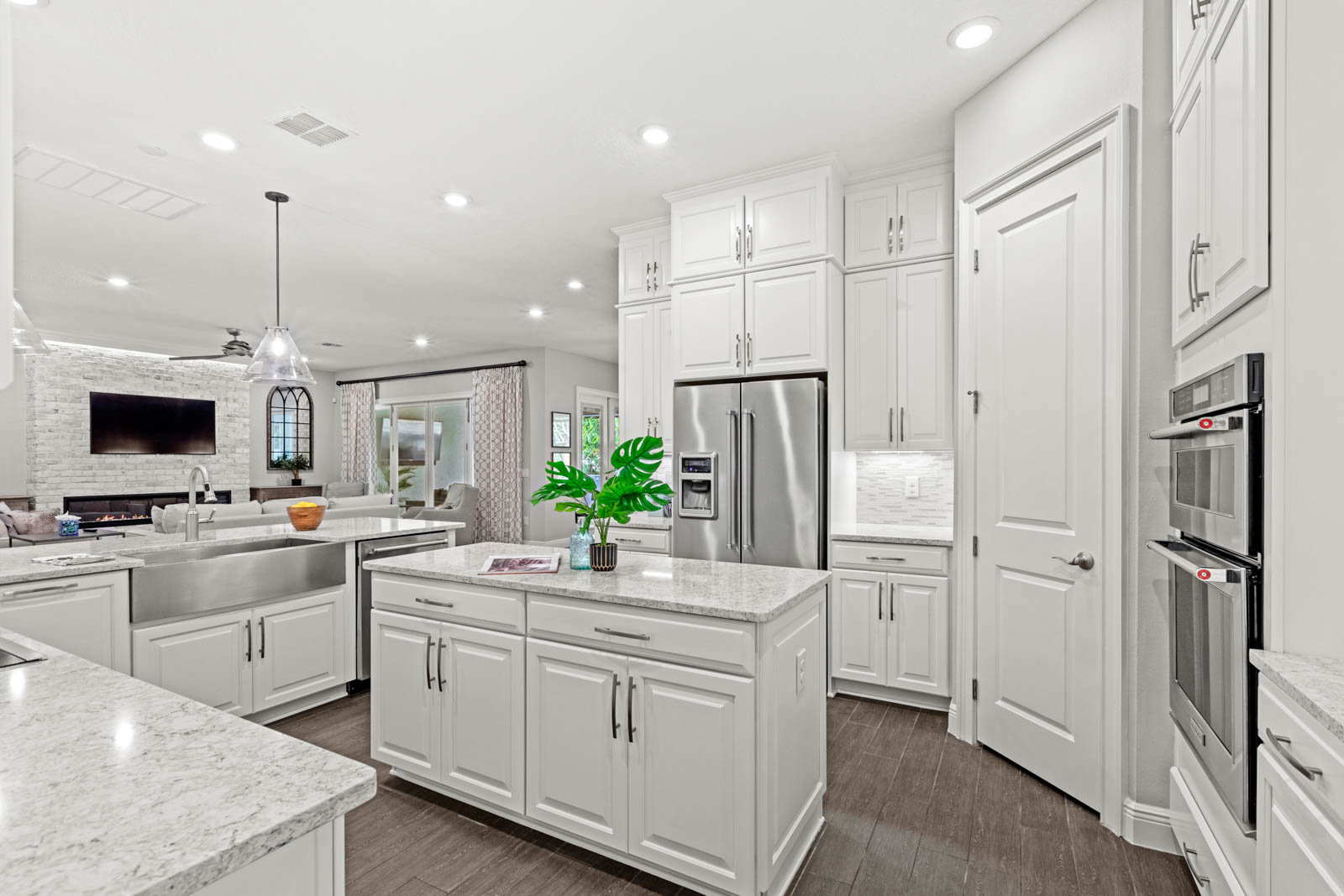 kitchen with white cabinets